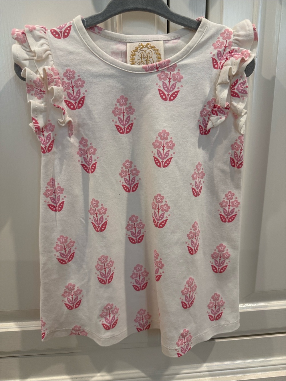 The Beaufort Bonnet Company Ruffled Pink Floral Print Polly Play Dress